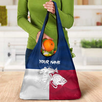 Custom Texas Fishing Grocery Bag Hooked Fish Graphic - Red White and Blue Theme - Wonder Print Shop
