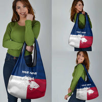 Custom Texas Fishing Grocery Bag Hooked Fish Graphic - Red White and Blue Theme - Wonder Print Shop