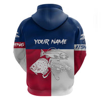 Custom Texas Fishing Hoodie Hooked Fish Graphic - Red White and Blue Theme - Wonder Print Shop
