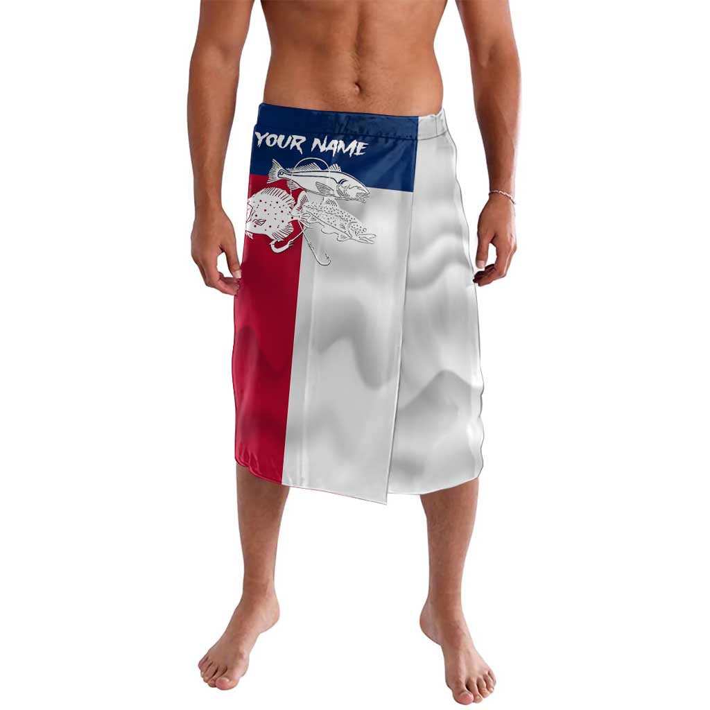 Custom Texas Fishing Lavalava Hooked Fish Graphic - Red White and Blue Theme - Wonder Print Shop