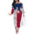 Custom Texas Fishing Off The Shoulder Long Sleeve Dress Hooked Fish Graphic - Red White and Blue Theme - Wonder Print Shop