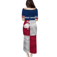 Custom Texas Fishing Puletasi Hooked Fish Graphic - Red White and Blue Theme - Wonder Print Shop