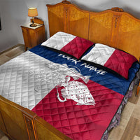 Custom Texas Fishing Quilt Bed Set Hooked Fish Graphic - Red White and Blue Theme - Wonder Print Shop