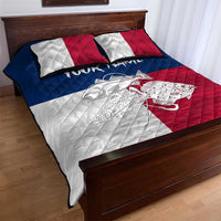 Custom Texas Fishing Quilt Bed Set Hooked Fish Graphic - Red White and Blue Theme - Wonder Print Shop