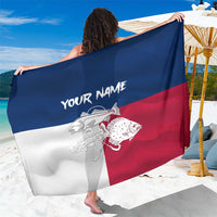 Custom Texas Fishing Sarong Hooked Fish Graphic - Red White and Blue Theme - Wonder Print Shop