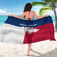 Custom Texas Fishing Sarong Hooked Fish Graphic - Red White and Blue Theme - Wonder Print Shop