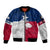 Custom Texas Fishing Sleeve Zip Bomber Jacket Hooked Fish Graphic - Red White and Blue Theme - Wonder Print Shop