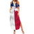 Custom Texas Fishing Summer Maxi Dress Hooked Fish Graphic - Red White and Blue Theme - Wonder Print Shop