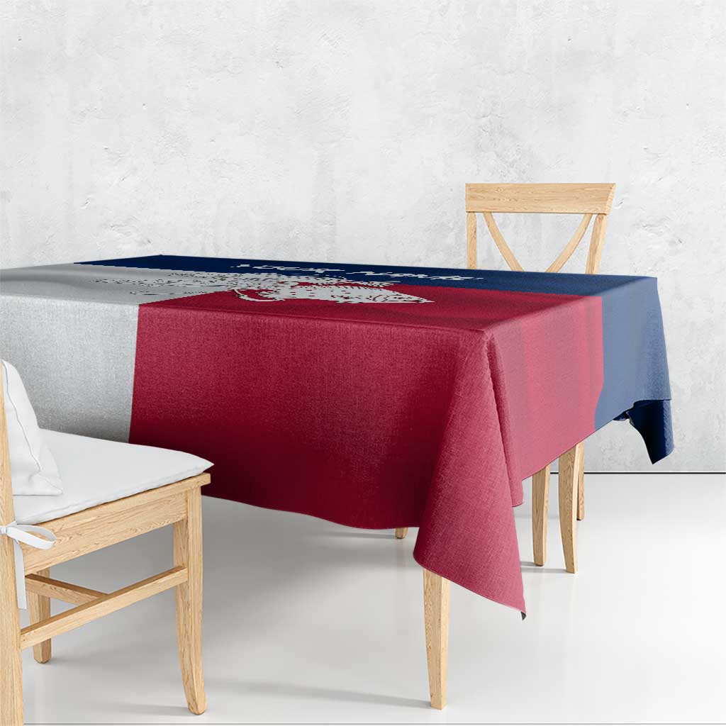 Custom Texas Fishing Tablecloth Hooked Fish Graphic - Red White and Blue Theme - Wonder Print Shop