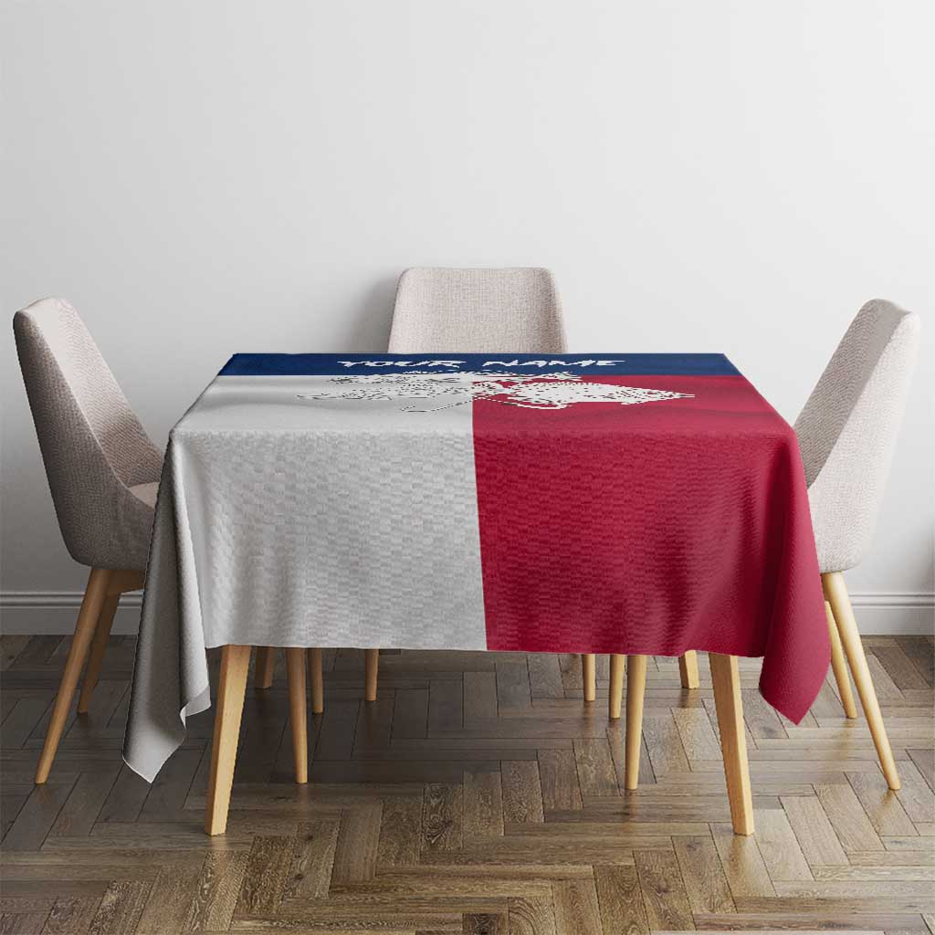 Custom Texas Fishing Tablecloth Hooked Fish Graphic - Red White and Blue Theme - Wonder Print Shop