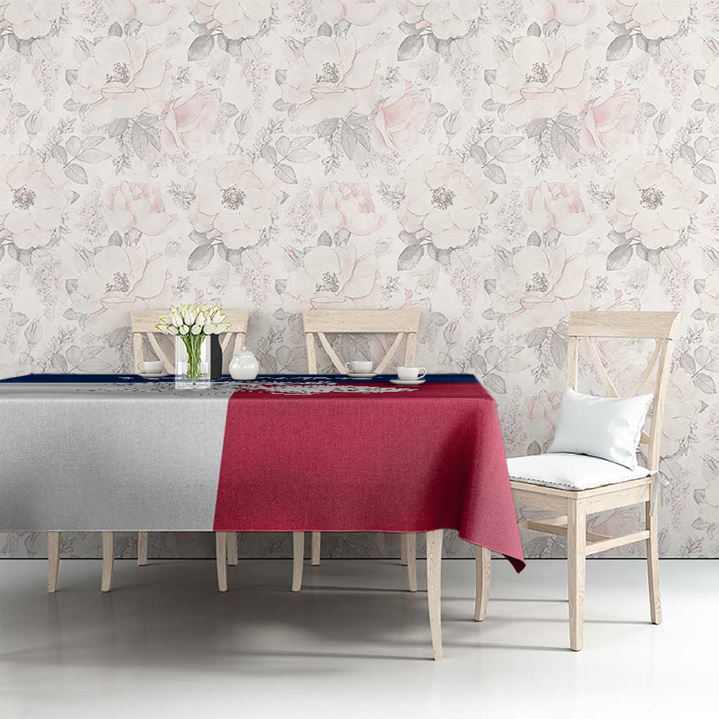 Custom Texas Fishing Tablecloth Hooked Fish Graphic - Red White and Blue Theme - Wonder Print Shop