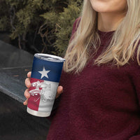 Custom Texas Fishing Tumbler Cup Hooked Fish Graphic - Red White and Blue Theme - Wonder Print Shop