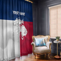 Custom Texas Fishing Window Curtain Hooked Fish Graphic - Red White and Blue Theme - Wonder Print Shop