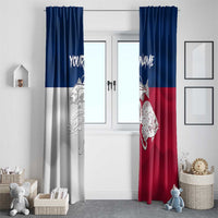 Custom Texas Fishing Window Curtain Hooked Fish Graphic - Red White and Blue Theme - Wonder Print Shop