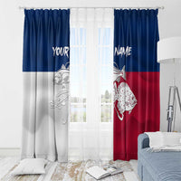 Custom Texas Fishing Window Curtain Hooked Fish Graphic - Red White and Blue Theme - Wonder Print Shop