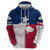 Custom Texas Fishing Zip Hoodie Hooked Fish Graphic - Red White and Blue Theme - Wonder Print Shop