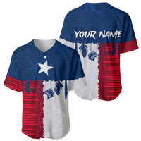 Flag Texas Fishing Baseball Jersey Personalized Hanging Fish and Hooks Graphic - Wonder Print Shop