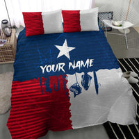 Flag Texas Fishing Bedding Set Personalized Hanging Fish and Hooks Graphic - Wonder Print Shop