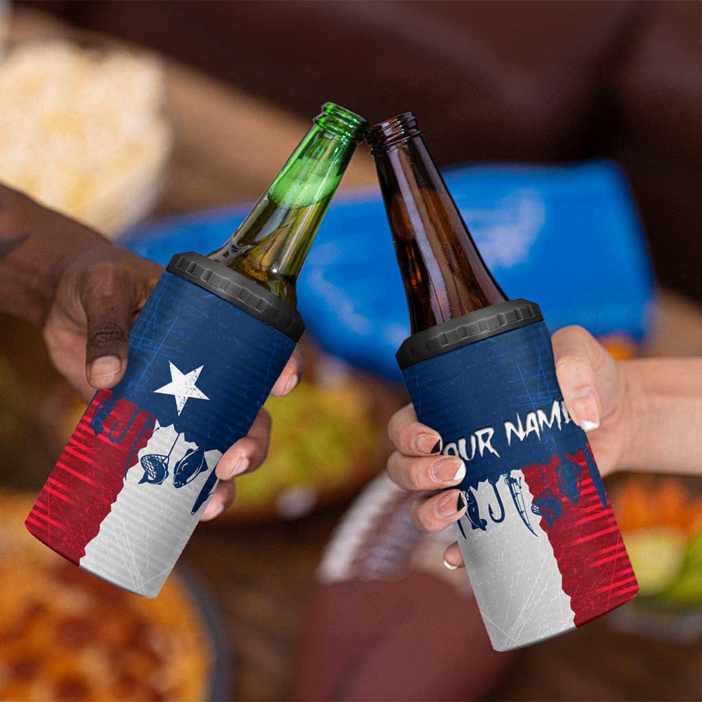 Flag Texas Fishing 4 in 1 Can Cooler Tumbler Personalized Hanging Fish and Hooks Graphic - Wonder Print Shop