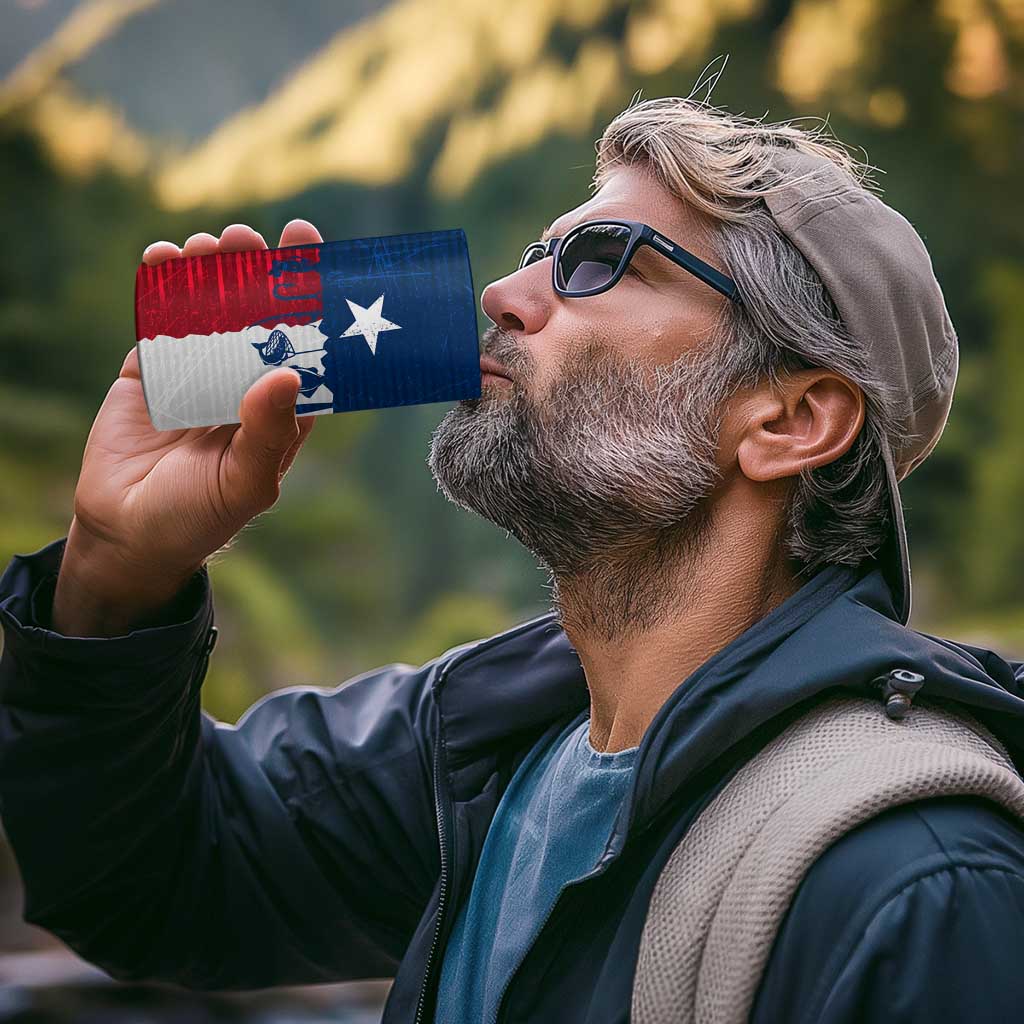 Flag Texas Fishing 4 in 1 Can Cooler Tumbler Personalized Hanging Fish and Hooks Graphic - Wonder Print Shop