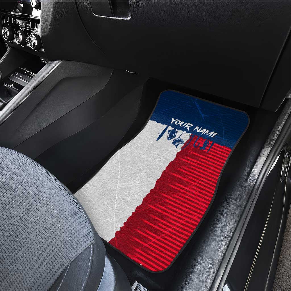 Flag Texas Fishing Car Mats Personalized Hanging Fish and Hooks Graphic - Wonder Print Shop