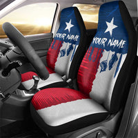 Flag Texas Fishing Car Seat Cover Personalized Hanging Fish and Hooks Graphic - Wonder Print Shop