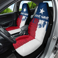Flag Texas Fishing Car Seat Cover Personalized Hanging Fish and Hooks Graphic - Wonder Print Shop