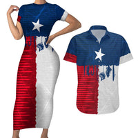 Flag Texas Fishing Couples Matching Short Sleeve Bodycon Dress and Hawaiian Shirt Personalized Hanging Fish and Hooks Graphic - Wonder Print Shop