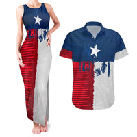Flag Texas Fishing Couples Matching Tank Maxi Dress and Hawaiian Shirt Personalized Hanging Fish and Hooks Graphic - Wonder Print Shop