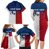Flag Texas Fishing Family Matching Long Sleeve Bodycon Dress and Hawaiian Shirt Personalized Hanging Fish and Hooks Graphic - Wonder Print Shop