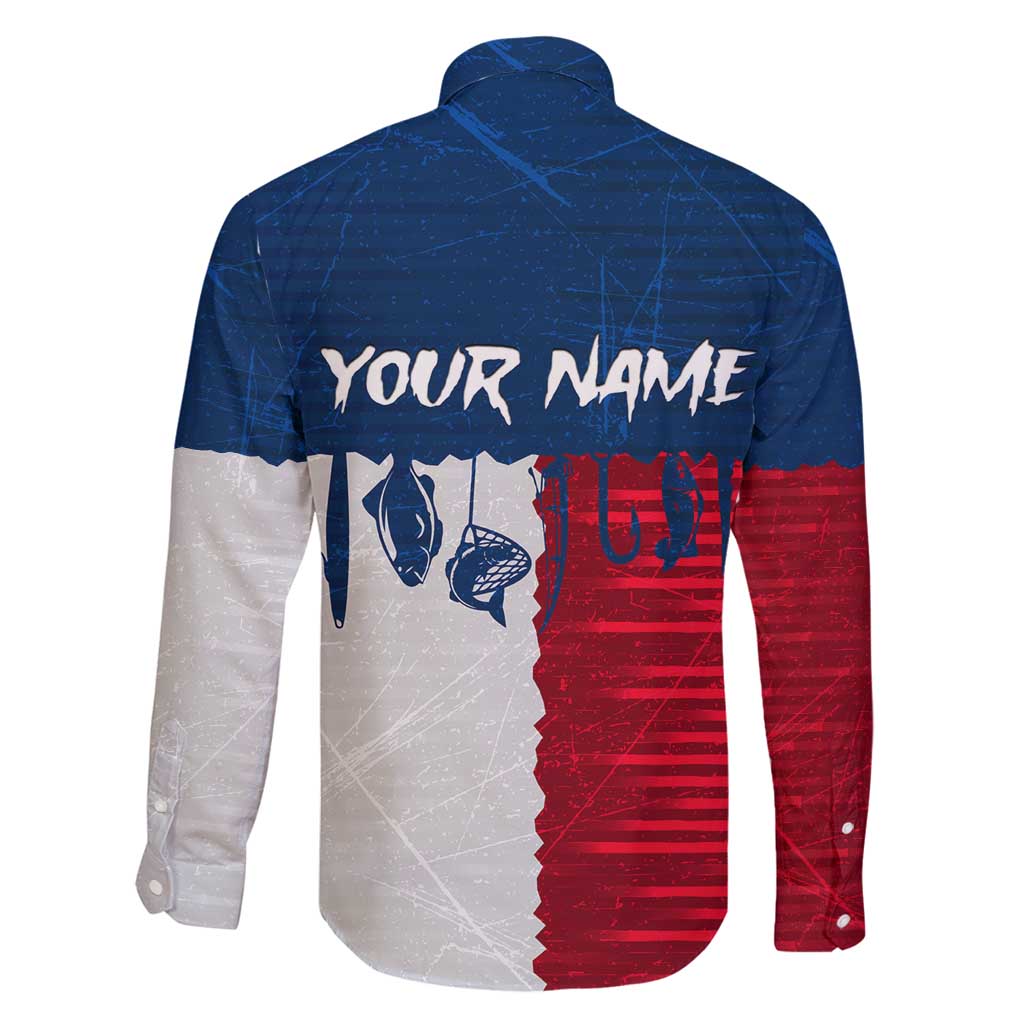 Flag Texas Fishing Family Matching Long Sleeve Bodycon Dress and Hawaiian Shirt Personalized Hanging Fish and Hooks Graphic - Wonder Print Shop