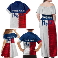 Flag Texas Fishing Family Matching Off Shoulder Maxi Dress and Hawaiian Shirt Personalized Hanging Fish and Hooks Graphic - Wonder Print Shop