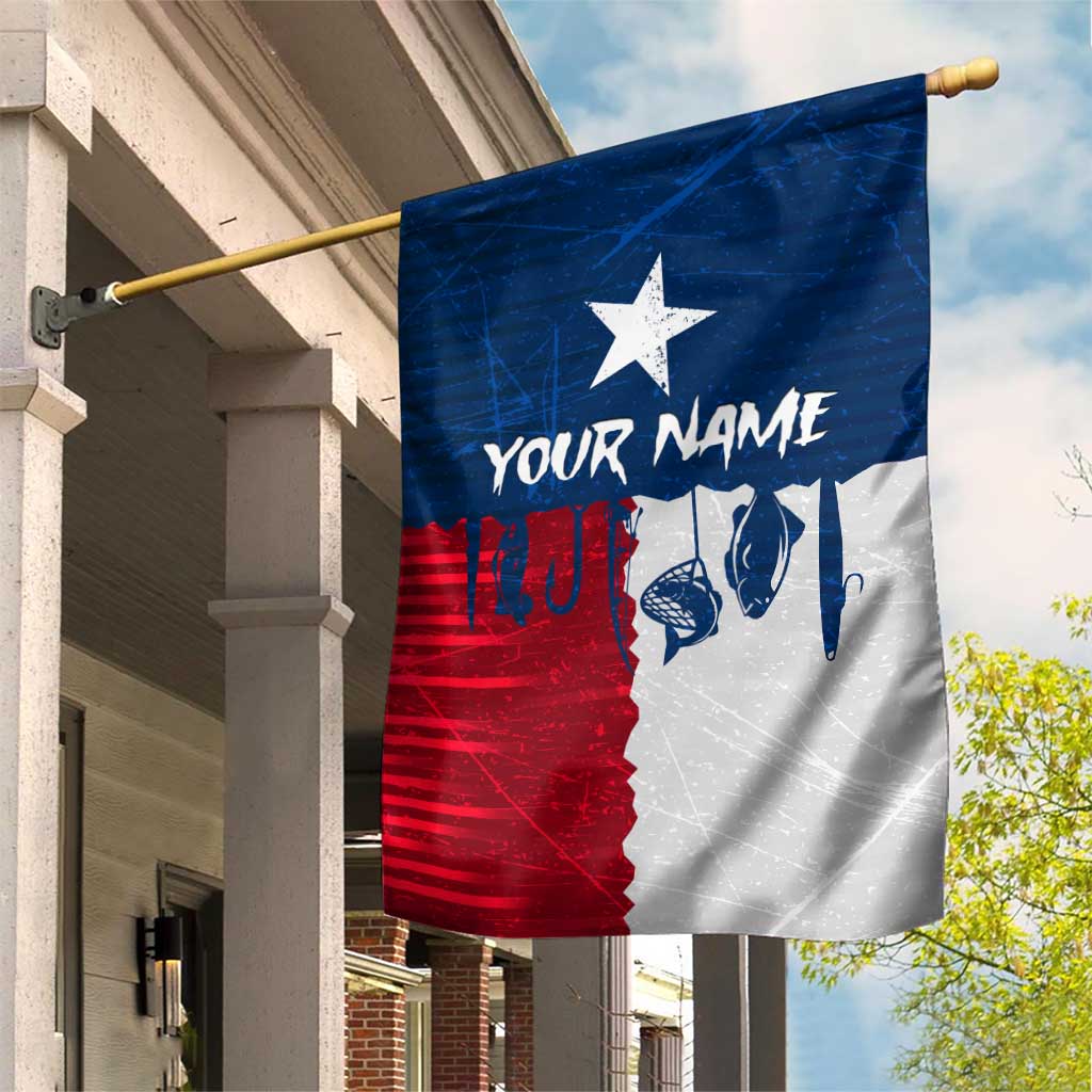 Flag Texas Fishing Garden Flag Personalized Hanging Fish and Hooks Graphic - Wonder Print Shop