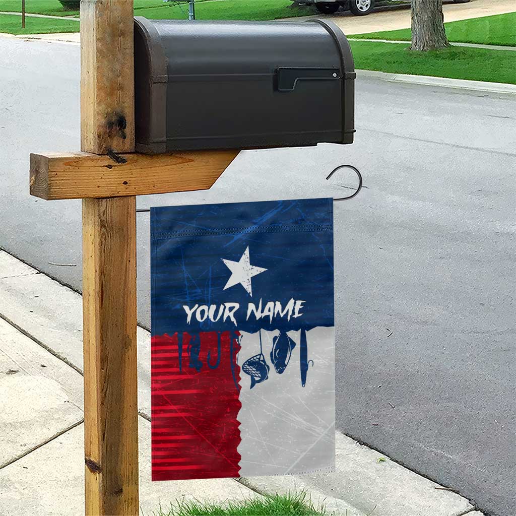 Flag Texas Fishing Garden Flag Personalized Hanging Fish and Hooks Graphic - Wonder Print Shop