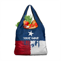 Flag Texas Fishing Grocery Bag Personalized Hanging Fish and Hooks Graphic - Wonder Print Shop