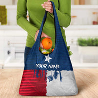 Flag Texas Fishing Grocery Bag Personalized Hanging Fish and Hooks Graphic - Wonder Print Shop