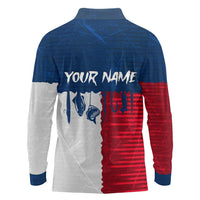 Flag Texas Fishing Long Sleeve Polo Shirt Personalized Hanging Fish and Hooks Graphic - Wonder Print Shop