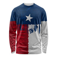 Flag Texas Fishing Long Sleeve Shirt Personalized Hanging Fish and Hooks Graphic - Wonder Print Shop