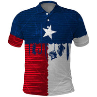 Flag Texas Fishing Polo Shirt Personalized Hanging Fish and Hooks Graphic - Wonder Print Shop