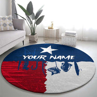 Flag Texas Fishing Round Carpet Personalized Hanging Fish and Hooks Graphic - Wonder Print Shop