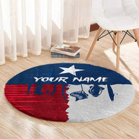 Flag Texas Fishing Round Carpet Personalized Hanging Fish and Hooks Graphic - Wonder Print Shop