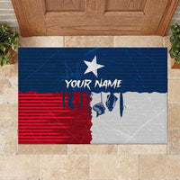 Flag Texas Fishing Rubber Doormat Personalized Hanging Fish and Hooks Graphic - Wonder Print Shop