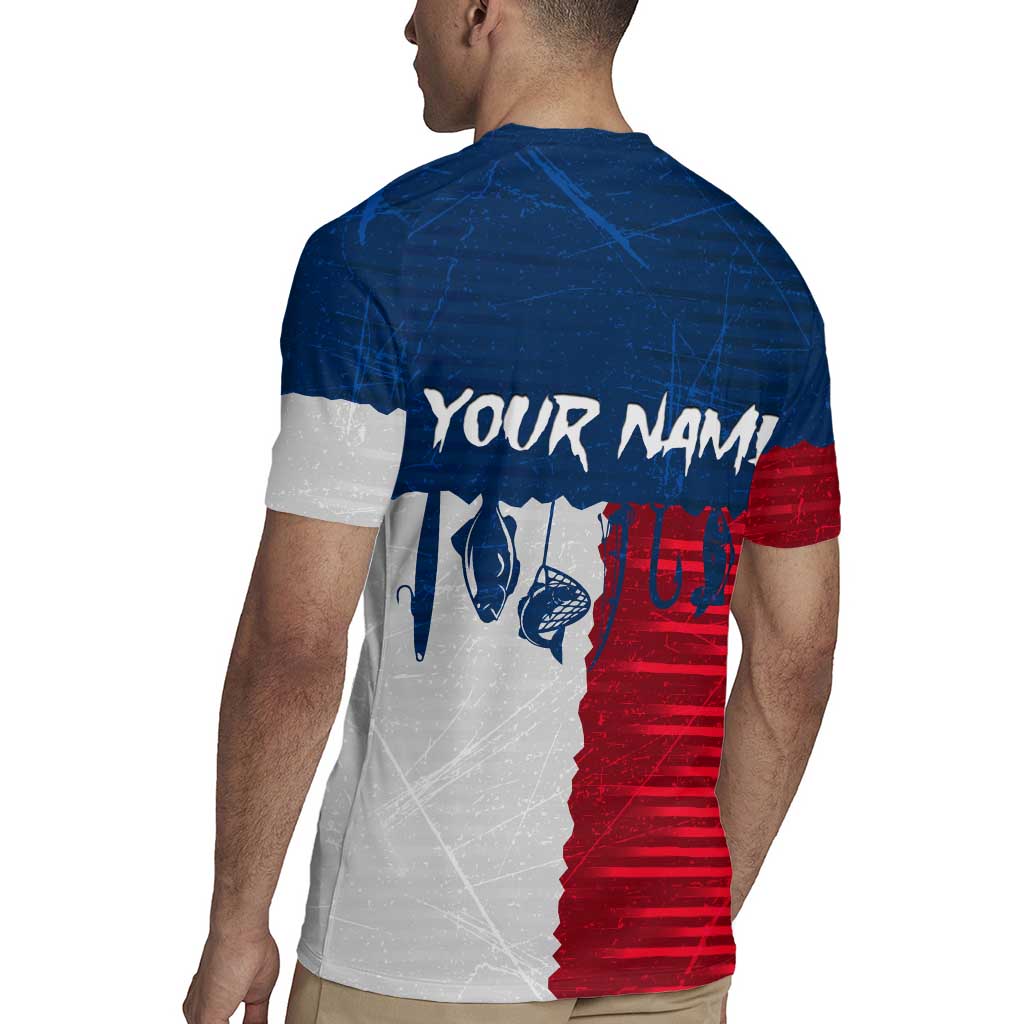 Flag Texas Fishing Rugby Jersey Personalized Hanging Fish and Hooks Graphic - Wonder Print Shop