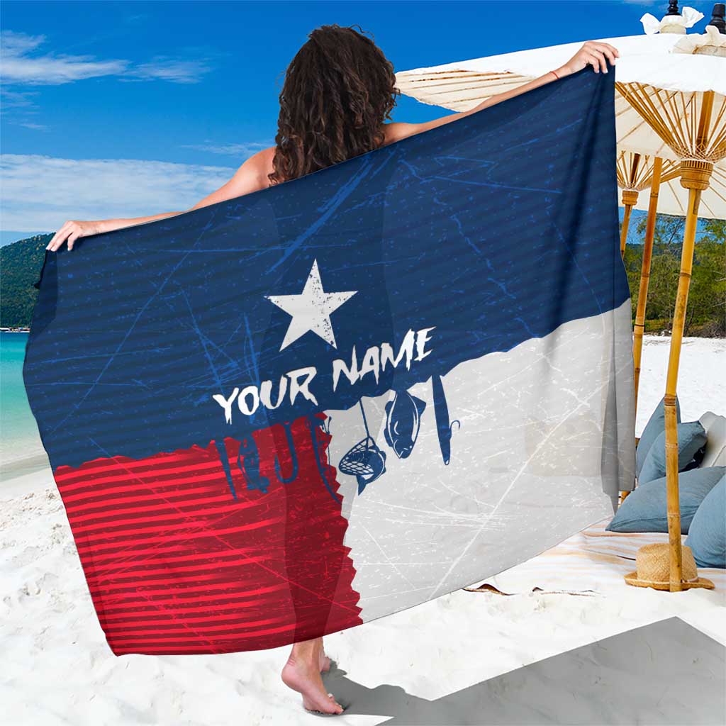 Flag Texas Fishing Sarong Personalized Hanging Fish and Hooks Graphic - Wonder Print Shop