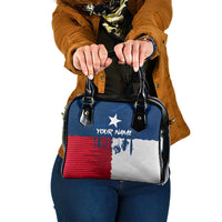 Flag Texas Fishing Shoulder Handbag Personalized Hanging Fish and Hooks Graphic - Wonder Print Shop
