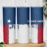 Flag Texas Fishing Skinny Tumbler Personalized Hanging Fish and Hooks Graphic - Wonder Print Shop
