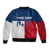 Flag Texas Fishing Sleeve Zip Bomber Jacket Personalized Hanging Fish and Hooks Graphic - Wonder Print Shop