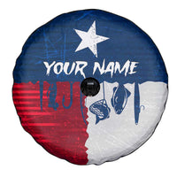Flag Texas Fishing Spare Tire Cover Personalized Hanging Fish and Hooks Graphic - Wonder Print Shop