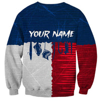 Flag Texas Fishing Sweatshirt Personalized Hanging Fish and Hooks Graphic - Wonder Print Shop