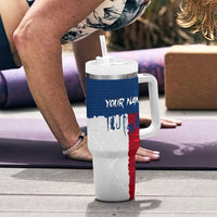 Flag Texas Fishing Tumbler With Handle Personalized Hanging Fish and Hooks Graphic - Wonder Print Shop